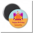 Bounce House Purple and Orange - Personalized Birthday Party Magnet Favors thumbnail