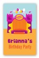 Bounce House Purple and Orange - Custom Large Rectangle Birthday Party Sticker/Labels thumbnail
