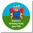 Bounce House - Round Personalized Birthday Party Sticker Labels thumbnail