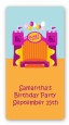 Bounce House Purple and Orange - Custom Rectangle Birthday Party Sticker/Labels thumbnail