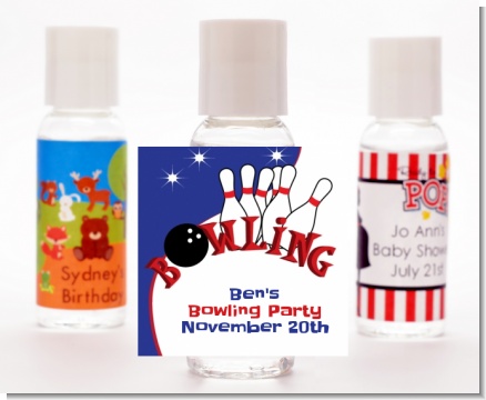 Bowling Boy - Personalized Birthday Party Hand Sanitizers Favors
