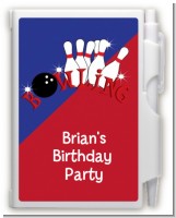 Bowling Boy - Birthday Party Personalized Notebook Favor