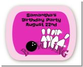 Bowling Girl - Personalized Birthday Party Rounded Corner Stickers