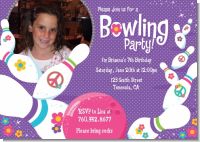 Bowling Party - Photo Birthday Party Invitations