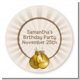 Boxing Gloves - Round Personalized Birthday Party Sticker Labels thumbnail