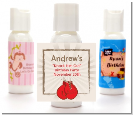 Boxing Gloves - Personalized Birthday Party Lotion Favors