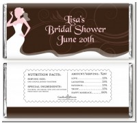 Bridal Silhouette Floral Pink - Personalized Bridal Shower Candy Bar Wrappers