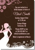 Bridal Silhouette Floral Pink - Bridal Shower Invitations