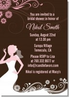 Bridal Silhouette Floral Pink - Bridal Shower Invitations