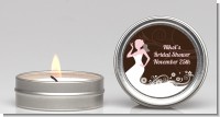Bridal Silhouette Floral Pink - Bridal Shower Candle Favors