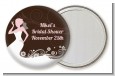 Bridal Silhouette Floral Pink - Personalized Bridal Shower Pocket Mirror Favors thumbnail