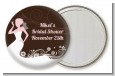 Bridal Silhouette Floral Pink - Personalized Bridal Shower Pocket Mirror Favors thumbnail
