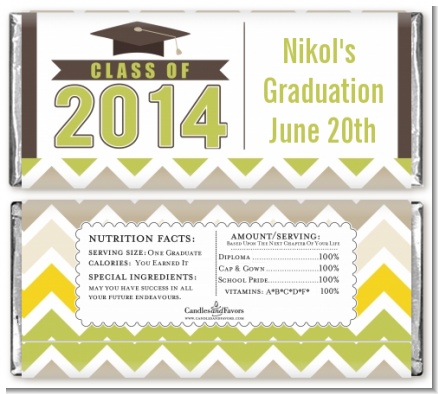 Brilliant Scholar - Personalized Graduation Party Candy Bar Wrappers