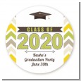 Brilliant Scholar - Round Personalized Graduation Party Sticker Labels thumbnail