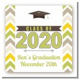 Brilliant Scholar - Square Personalized Graduation Party Sticker Labels thumbnail