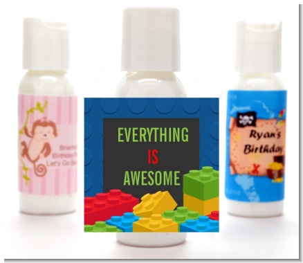 Building Blocks - Personalized Birthday Party Lotion Favors