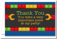 Building Blocks - Birthday Party Thank You Cards