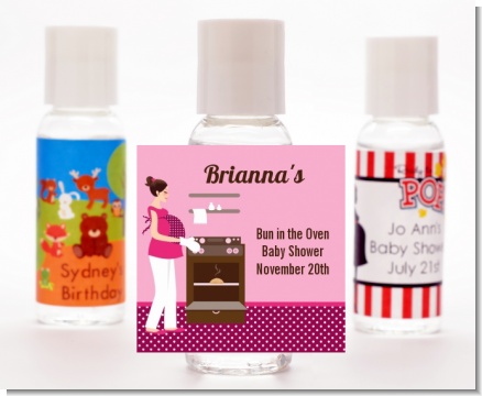 Bun in the Oven Girl - Personalized Baby Shower Hand Sanitizers Favors