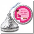 Bun in the Oven Girl - Hershey Kiss Baby Shower Sticker Labels thumbnail