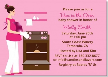 Bun in the Oven Girl - Baby Shower Invitations