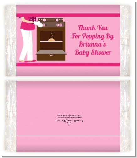 Bun in the Oven Girl - Personalized Popcorn Wrapper Baby Shower Favors