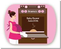 Bun in the Oven Girl - Personalized Baby Shower Rounded Corner Stickers