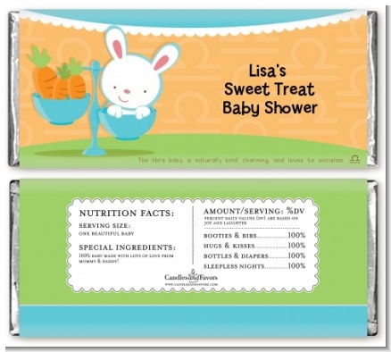 Bunny | Libra Horoscope - Personalized Baby Shower Candy Bar Wrappers