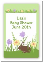 Bunny - Custom Large Rectangle Baby Shower Sticker/Labels