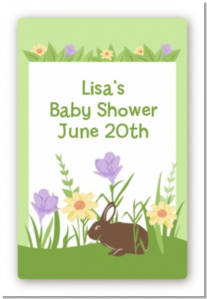 Bunny - Custom Large Rectangle Baby Shower Sticker/Labels