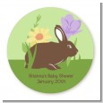 Bunny - Round Personalized Baby Shower Sticker Labels thumbnail
