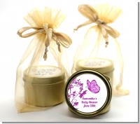 Butterfly - Baby Shower Gold Tin Candle Favors