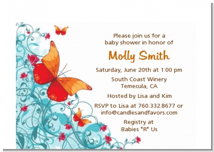 Butterfly Wishes - Birthday Party Petite Invitations