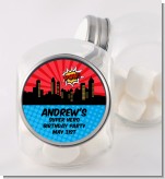 Calling All Superheroes - Personalized Birthday Party Candy Jar