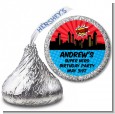Calling All Superheroes - Hershey Kiss Birthday Party Sticker Labels thumbnail