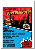 Calling All Superheroes - Birthday Party Petite Invitations