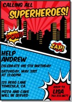 Calling All Superheroes - Birthday Party Invitations