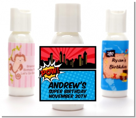 Calling All Superheroes - Personalized Birthday Party Lotion Favors