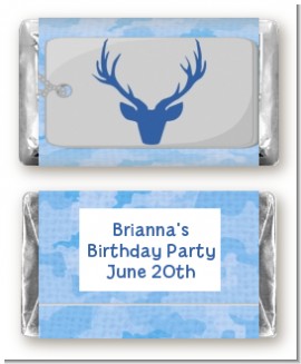 Camo Deer Head - Personalized Birthday Party Mini Candy Bar Wrappers