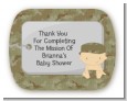 Camo Military - Personalized Baby Shower Rounded Corner Stickers thumbnail