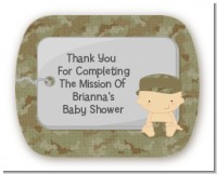 Camo Military - Personalized Baby Shower Rounded Corner Stickers
