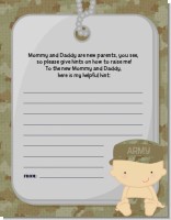 Camo Military - Baby Shower Notes of Advice