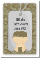Camo Military - Custom Large Rectangle Baby Shower Sticker/Labels