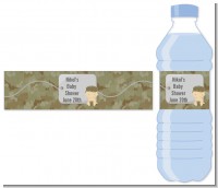 Camo Military - Personalized Baby Shower Water Bottle Labels