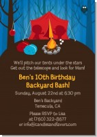 Camping - Birthday Party Invitations