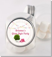 Camping Glam Style - Personalized Birthday Party Candy Jar