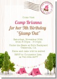 Camping Glam Style - Birthday Party Invitations