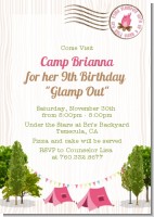 Camping Glam Style - Birthday Party Invitations