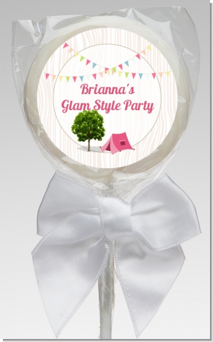 Camping Glam Style - Personalized Birthday Party Lollipop Favors