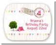 Camping Glam Style - Personalized Birthday Party Rounded Corner Stickers thumbnail