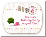 Camping Glam Style - Personalized Birthday Party Rounded Corner Stickers